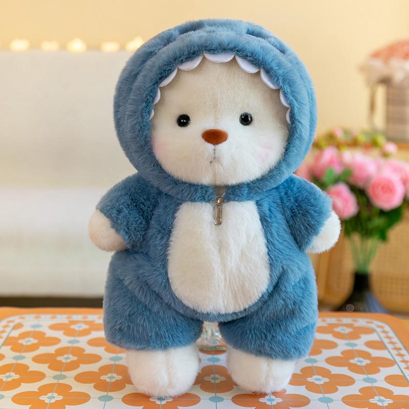 Niedlicher 30/40cm Teddybär Plüsch Lustig Verwandelt sich in Dinosaurier Hai Schaf Kreative Puppe Valentinstagsgeschenke Geburtstag Kinderparty Deko 35-40cm