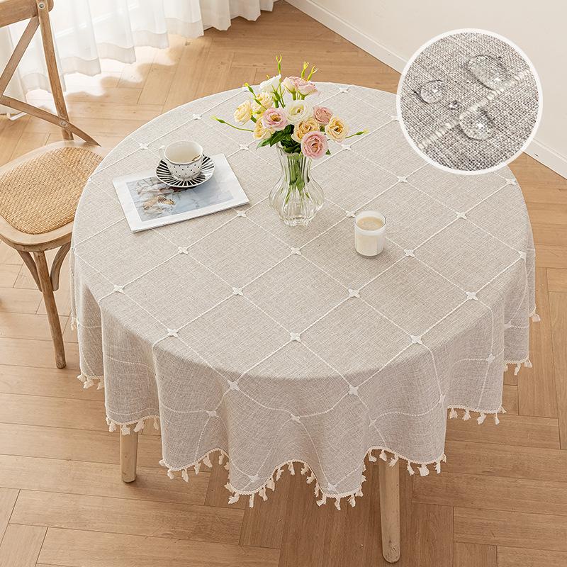 Runde Tischdecke Wasserdicht und Staubdicht Kaffeetischdecke Jacquard-Tischdecke Verschleißfest und Rutschfest Große Runde Tischdecke Diameter 280