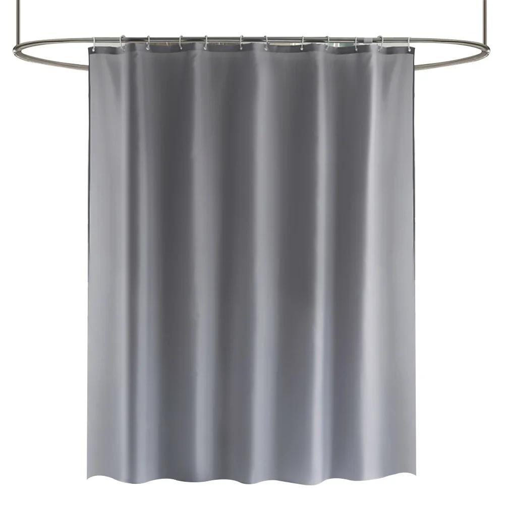Duschvorhang 180-230cm Wasserdicht Strapazierfähig Dickes Gewebe Duschvorhang für Hotel Badezimmer Badewanne Uni Weiß Sichtschutz 180x230cm grau