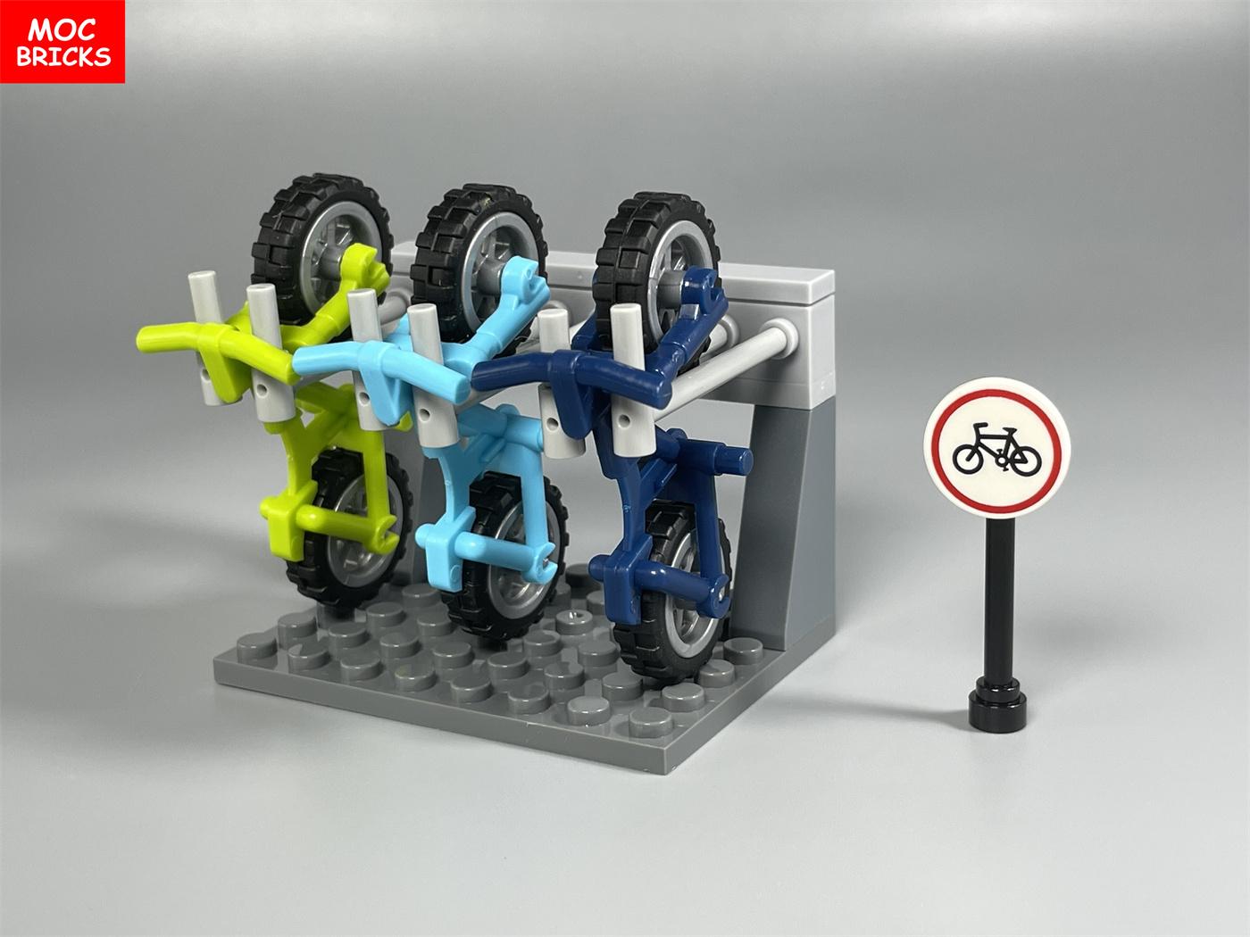 MOC Bausteine Fahrrad Fahrradrahmen Mountainbike Fahrzeug Motorrad Stadt Zusammengebauter Block Klassisches Kinderspielzeug Geschenk