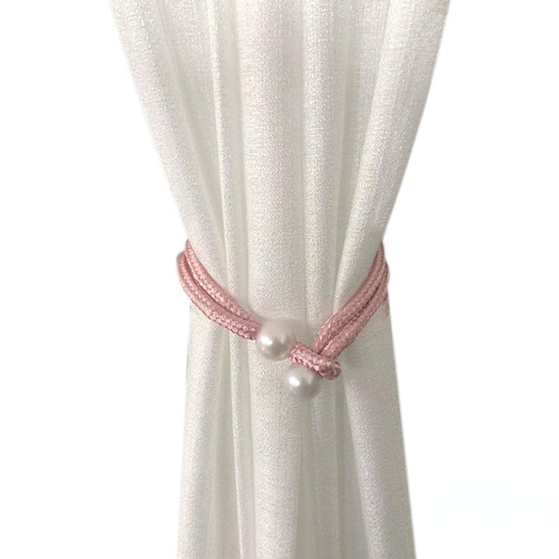 Simulation Perle Vorhang Schnalle Vorhang Halter Krawatte Vorhang Clips Schnalle Krawatte Vorhang Dekor Zubehör rosa