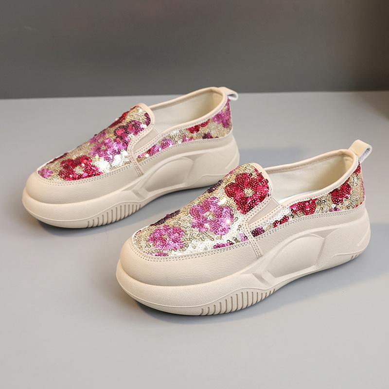K8655 Weiße Damenschuhe im koreanischen Stil, Pumps, Damen-Sneaker, Damenschuhe, Studenten-Freizeitschuhe, atmungsaktiv, Plattform, Erhöhung der Höhe 39