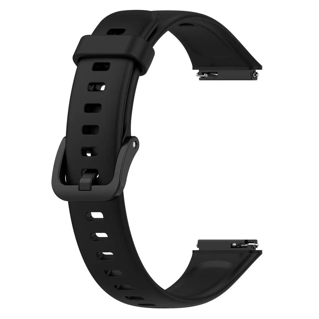 Silikon Armband für Huawei Band 7 Band7 Weich Wasserdicht Sport Smartwatch Armband Mode Armband schwarz