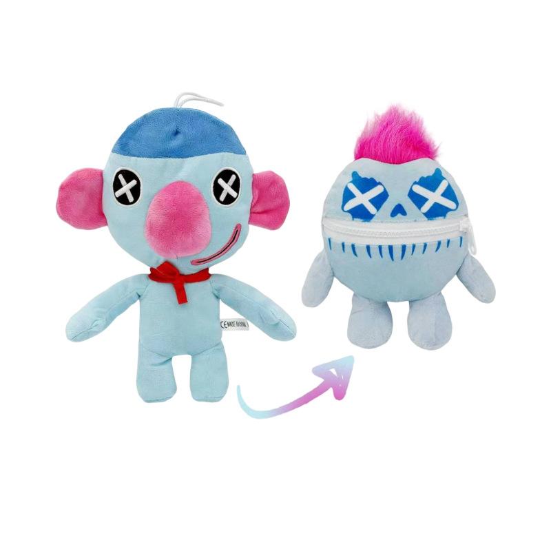 Anime Spiel Falschherum Outimals Plüschtier Niedliches Kawaii Zubehör Falschherum Kuscheltier Spielzeug Geburtstags-Weihnachtsgeschenke blau