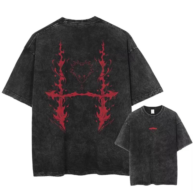 Jujutsu Kaisen Choso Manga T-Shirts Vintage gewaschene T-Shirts Herren Damen Tees Oberteile Baumwoll-T-Shirts Kurzarm-Kleidung 3XL
