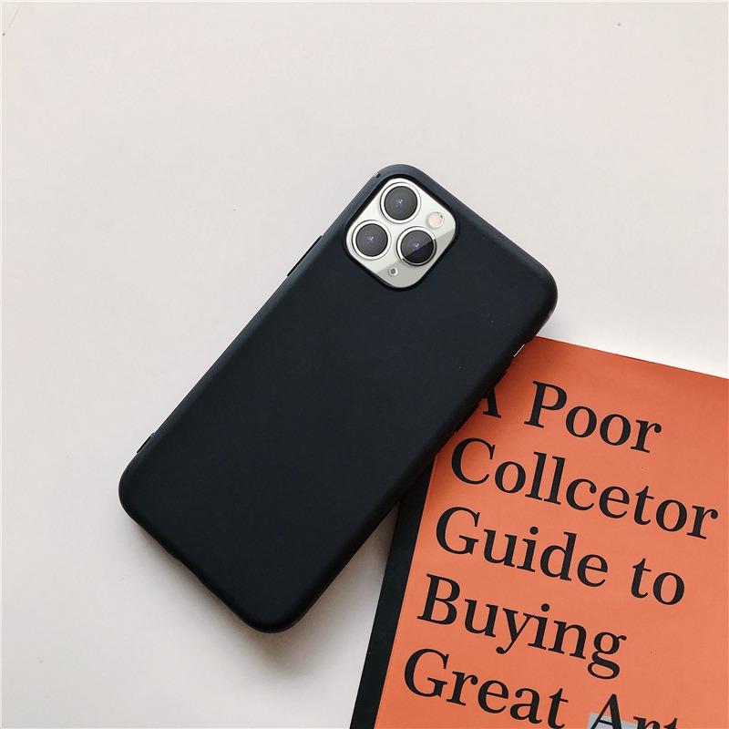 Einfarbige Silikonhülle für iPhone 12 i12 Mini IPHONE 11 i8 Plus 7 6 Softcover Candy Phone Cases für iPhone XS 11 Pro MAX XR X XS Max 12 Pro Max iPhone 12 Mini schwarz