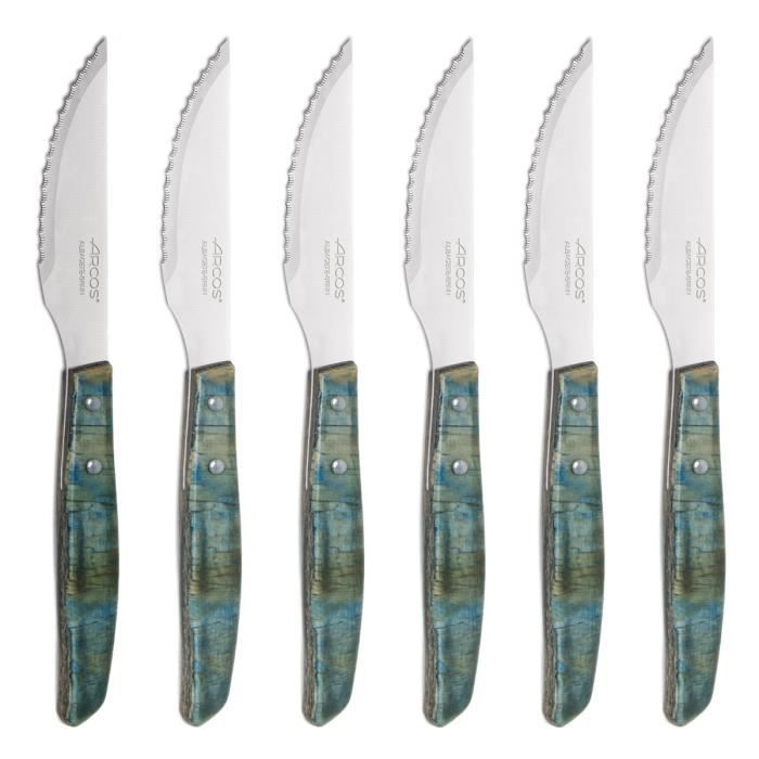 Couteaux à Steak - ARCOS - Forest - Set de 6 - Acier Inoxydable - Bois de Peuplier Compressé