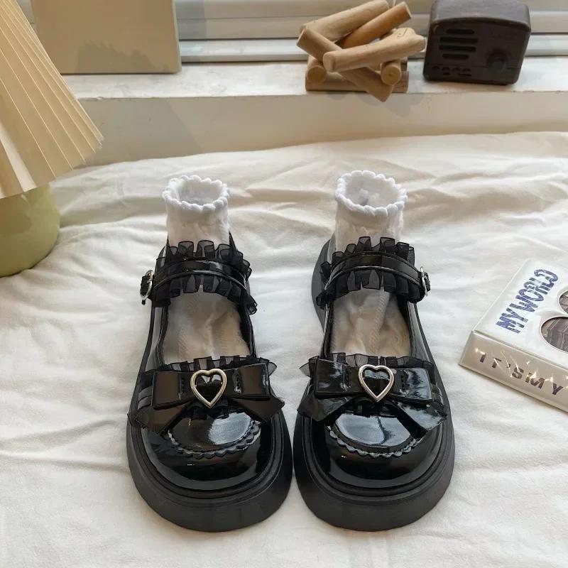 Mode Mode Schnalle Damen Pumps Mary Jane Runde Zehenpartie Einfarbig Schleife Schuhe Damen Plateau Lässige Slipper 41