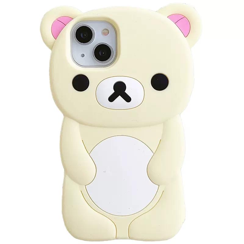 Rilakkuma Bär Silikon Weiche Hülle für iPhone 16 15 14 13 12 11 Pro Max mini Plus Xs XR 6 7 8 Plus For 7Plus or 8Plus gelb