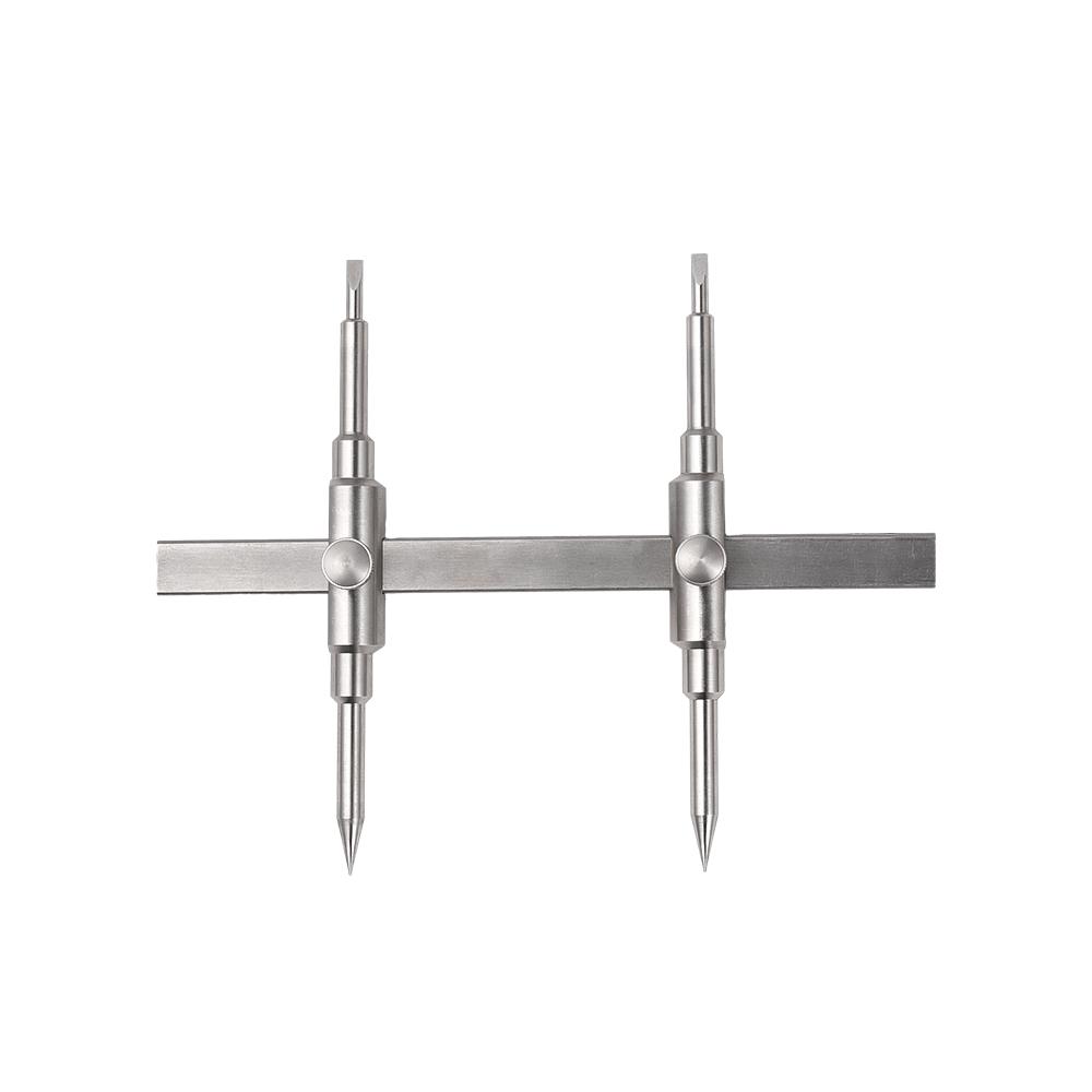 Reparaturwerkzeug Kamera-Werkzeug Abnehmbares Tic-Tac-Toe-Werkzeug für Kameraobjektiv Dual-Tip-Objektiv-Reparaturset mit 4 silber