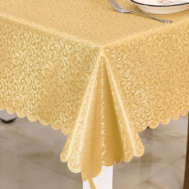 Wasserdichte Tischdecke, rechteckig, Vinyl, weiche PU-Tischdecke für Küche, Esszimmer, Camping, ölbeständig, schmutzabweisend 110x170cm champagner