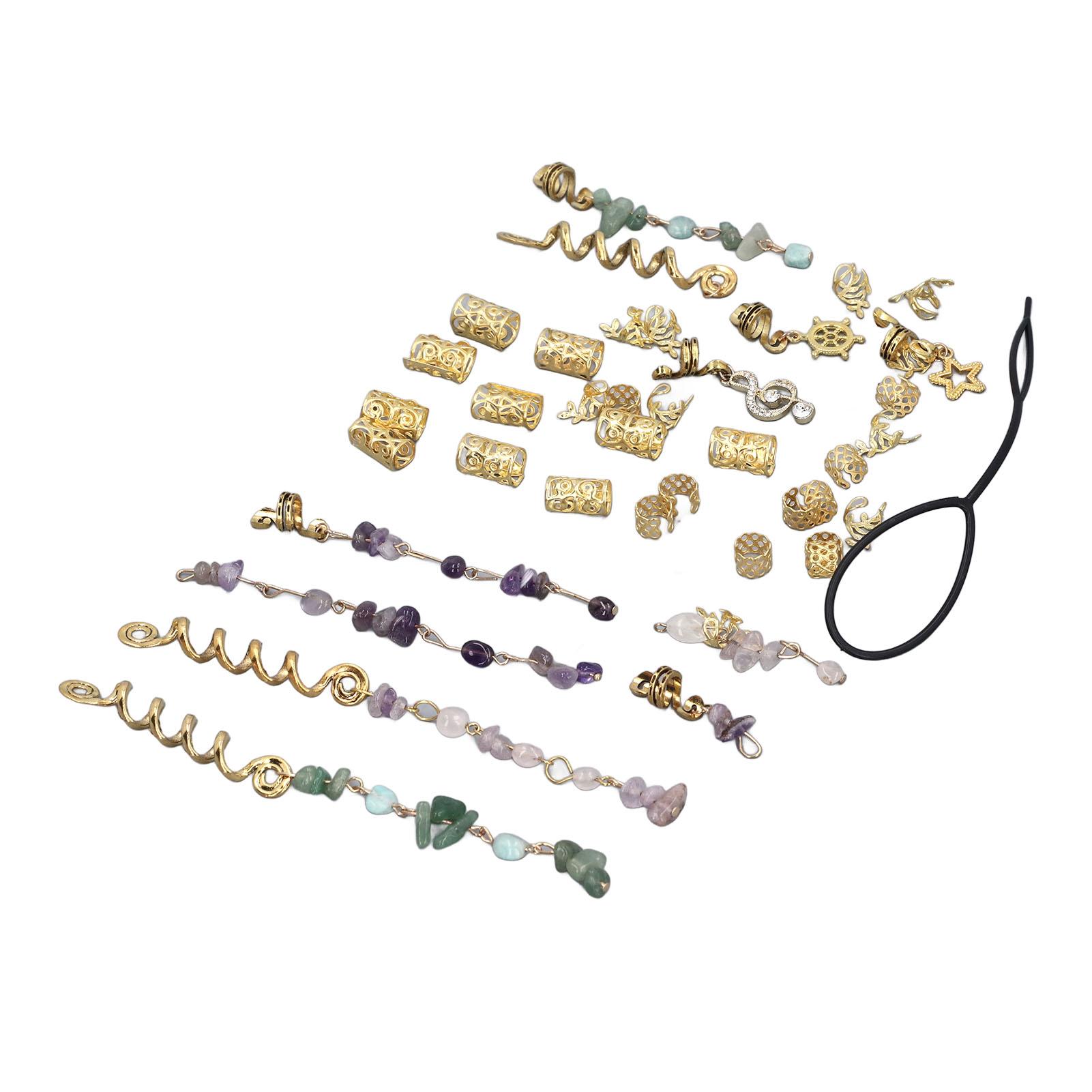 Haar Dreadlocks Ringe Haar Flechtclips Legierung Geflochtenes Haar Accessoire Set für Bankette Filmvorführungen