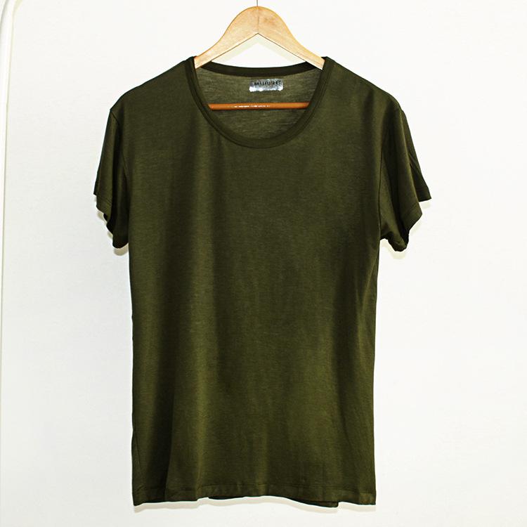 Herren-Sommer-T-Shirt, dehnbar, weich, atmungsaktiv, kurze Ärmel, Schlaf-T-Shirts für Männer, Rundhalsausschnitt, lässiges Basic-T-Shirt, athletisches Fitnessstudio, Workout, Heim-T-Shirts L armee grüne