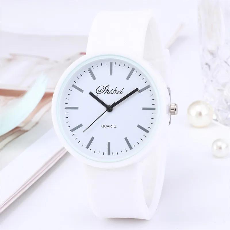 Wasserdichte Kinderuhr Casual Transparent Uhr Mädchen Jungen Uhr Mädchen Silikon Armbanduhren Kinder Uhr relogio montre enfant weiß