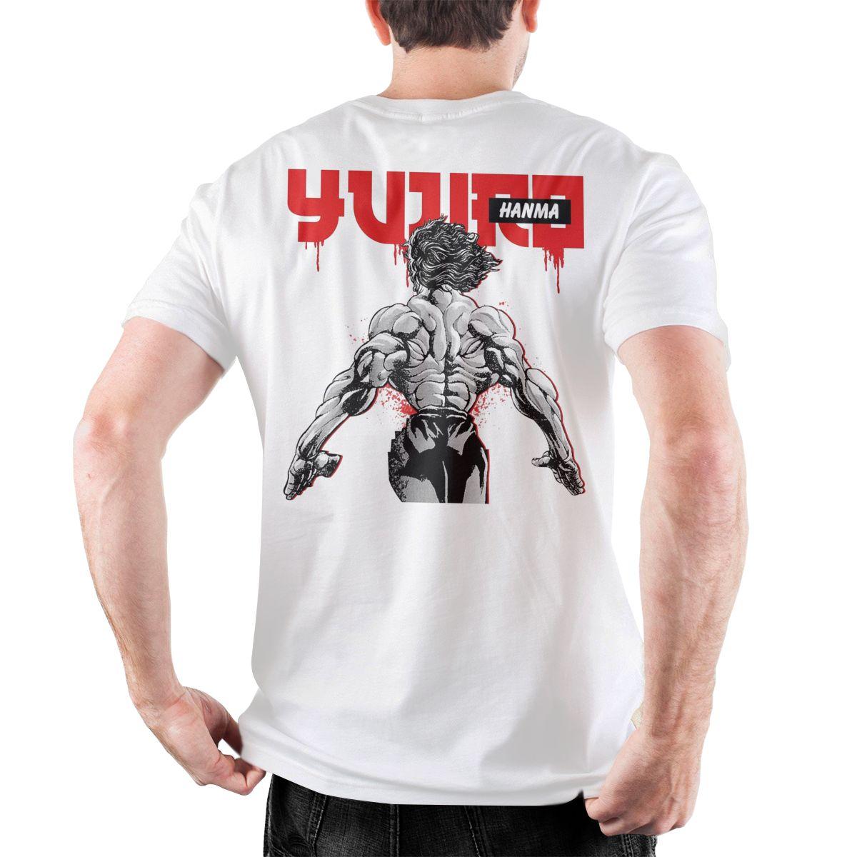Herren Yujiro The Demon Back Baki Hanma T-Shirts Anime Baumwollkleidung Einzigartige Kurzarm O-Ausschnitt T-Shirts Druck T-Shirts XL