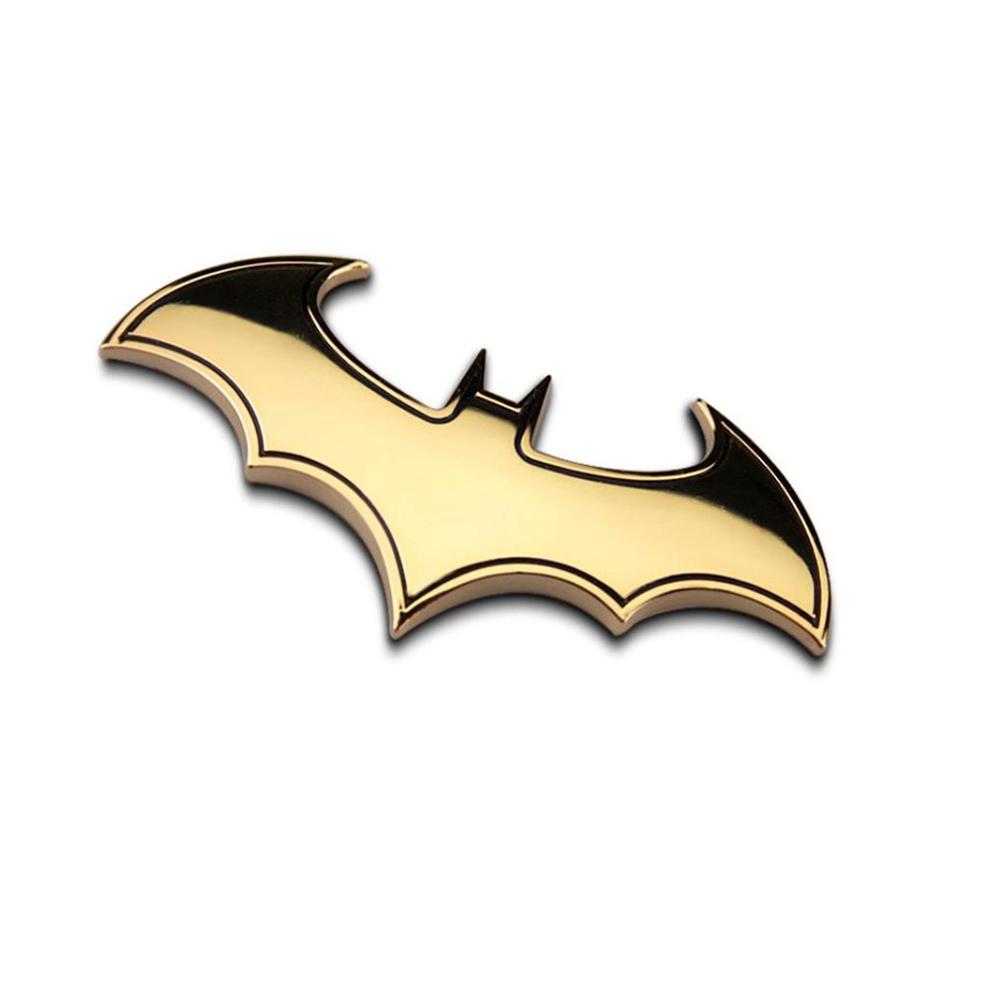 1PC 3D Metall Bat Auto Auto Logo Cartoon Aufkleber Metall Abzeichen Emblem Schwanz Aufkleber Motorrad Auto Dekoration Zubehör Auto Aufkleber 3D Car Stickers&Bats gold