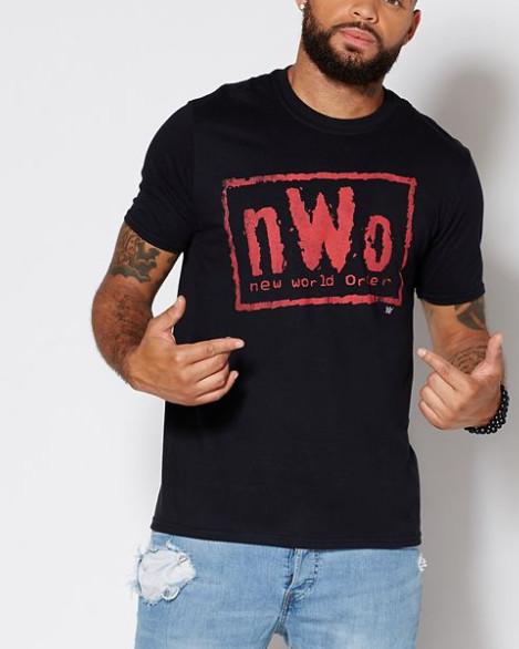 WWE Herren NWO New World Order Wolfpac Schwarz & Rot T-Shirt Neu Klein M