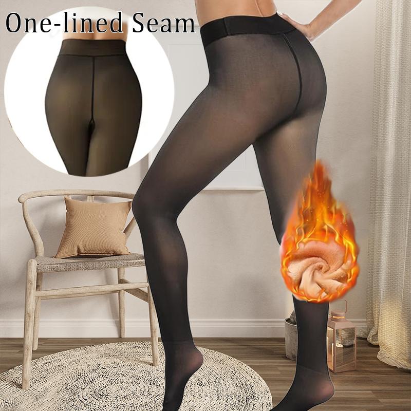 Anti-Aufreiß-Strumpfhose mit Fleece-Futter, Damen-Leggings mit Fleece-Futter, Warm und Dick, Hoher Bund Für Den Winter, Unterwäsche, Bequem. One Size
