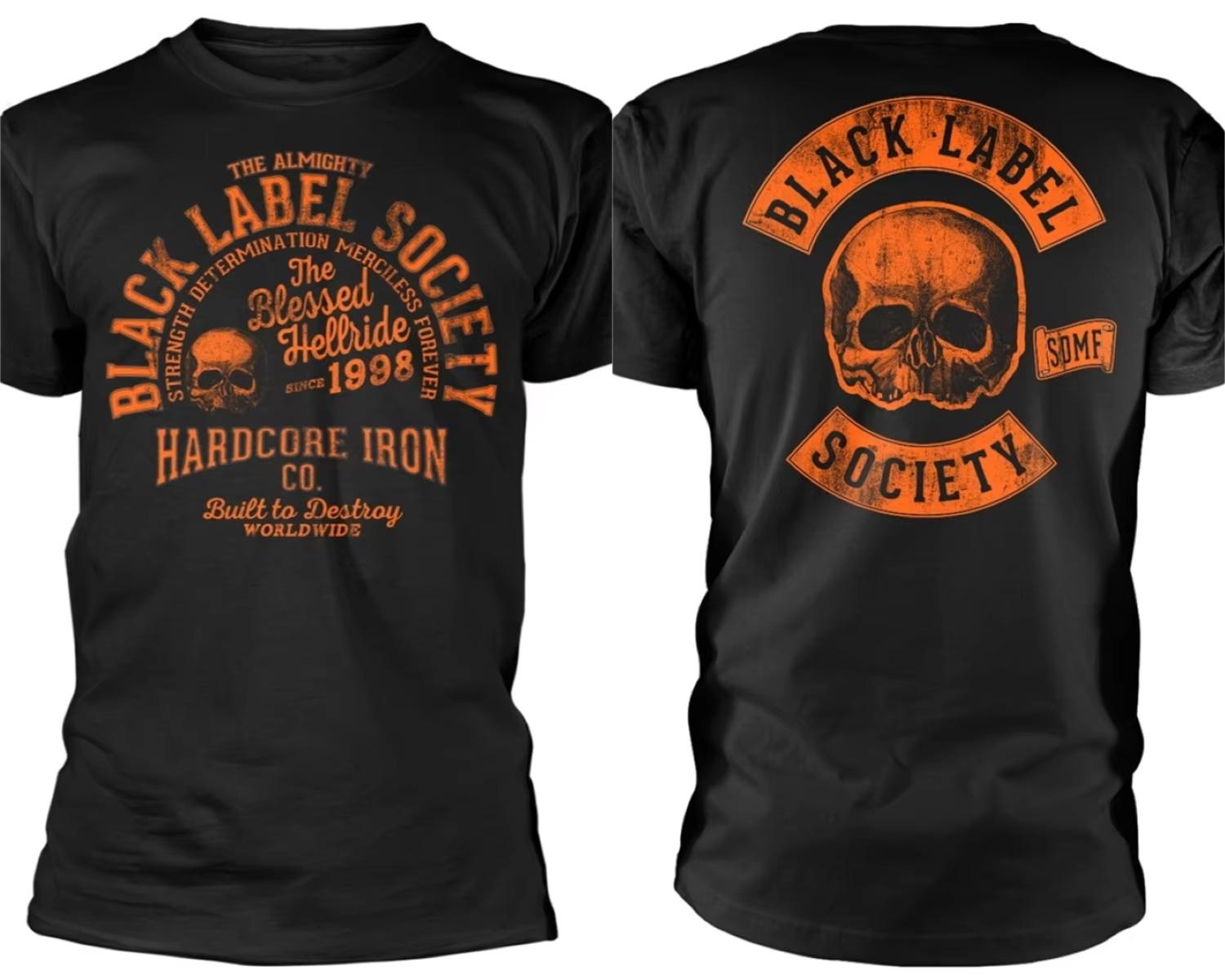 Black Label Society Hardcore Hellride T-Shirt Herren Damen Baumwolle Kurzarm Marken-T-Shirt Retro Hip-Hop Tops Sommer Lockere Kleidung S