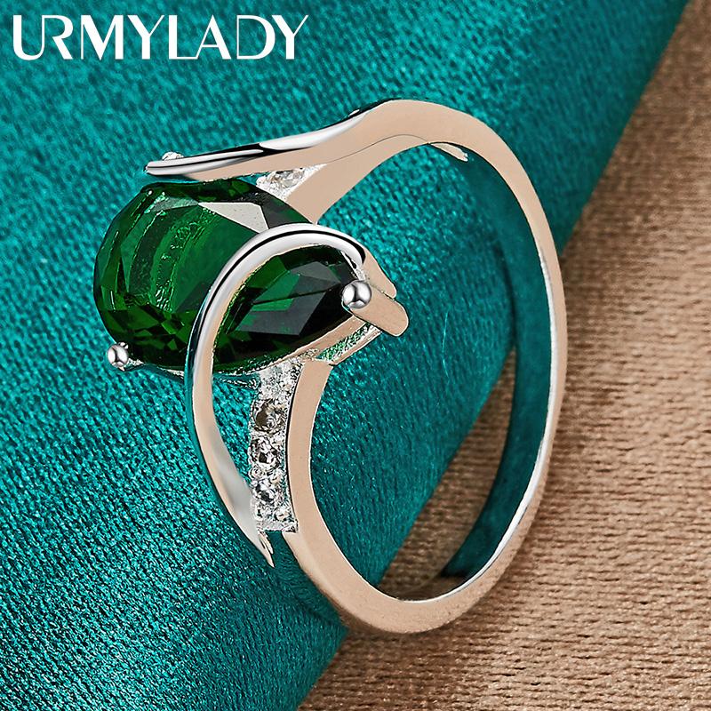 925 Sterling Silber Wassertropfen Türkis 7-10# Ring für Frauen Hochzeit Charm Verlobung Modeschmuck 9