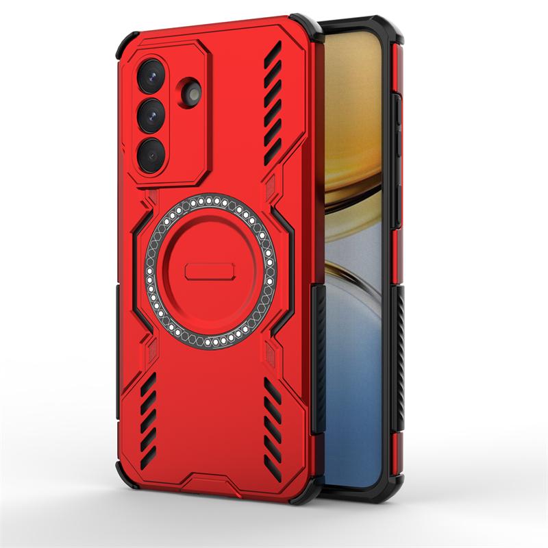 Für Samsung Galaxy A57 Hülle Für Samsung A57 Stoßfeste Rüstung Magnetische Adsorption Kabelloses Laden Rückseite Für Samsung A57 Hülle For Samsung A57 5G rot