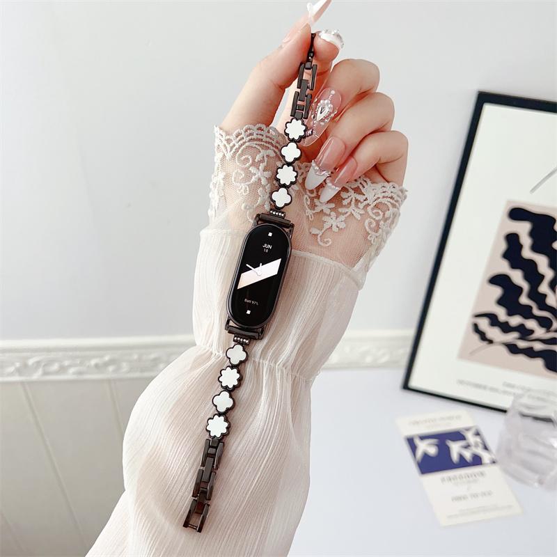 Armband für Mi Band 9 Smart Armband Globale Version Miband 8 Band Frauen Mädchen Strap für Xiaomi Smart Band 8 NFC Armband schwarz