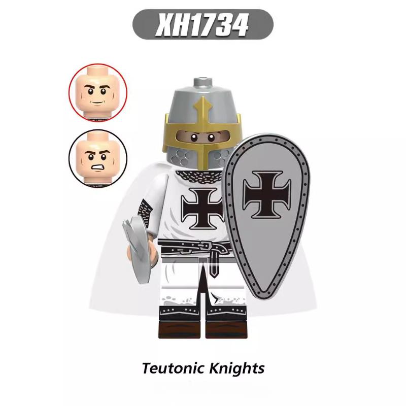 Mittelalterliche Militärkavalleriefiguren, römischer Soldat, Krieger, Bausteine, Teile, Ritter, Waffen, Zubehör, Spielzeug für Kinder