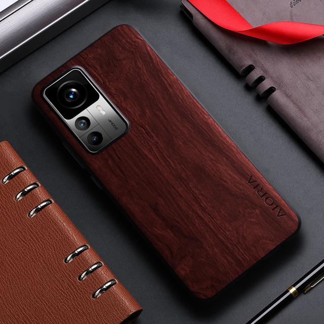 Fall für Xiaomi 12T 12 Pro Lite 12X 5G funda bambus holz muster Leder zurück abdeckung für xiaomi 12t pro 12s pro ultra 12x fall Xiaomi 12T