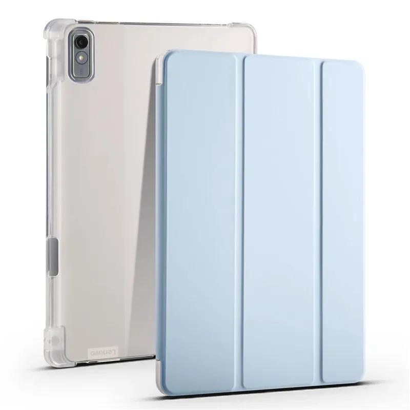 Tablet-Hülle für Lenovo Tab P11 2. Generation M11 2024, Hülle mit Stifthalter, dreifach gefaltet, PU-Flip-Leder, weiche Rückseite, Ständer, Tablet-Schutzhülle for P11 2th 11.5inch himmelblaue