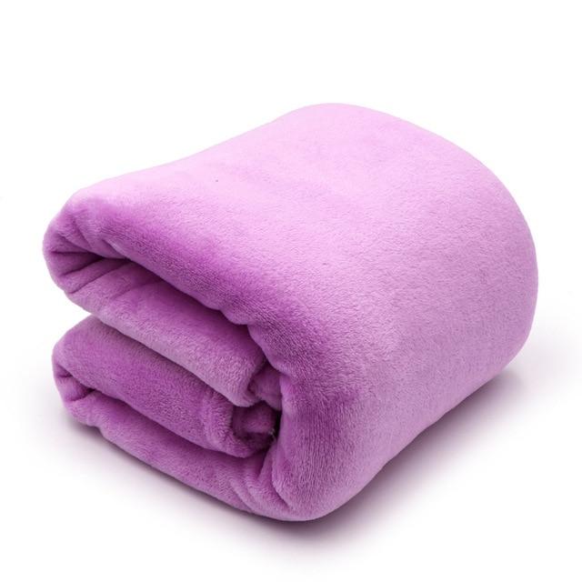 Leichte, dünne, mechanisch gewaschene Flanelldecke, Plaids, superwarme, weiche Decken, Überwurf auf Sofa/Bett/Reise, Patchwork, solide Tagesdecke 180x200cm violett