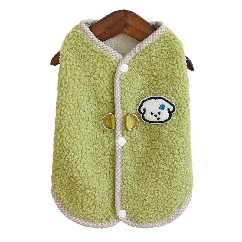 Warme Hundekleidung für den Winter für kleine und mittelgroße Hunde, Fleece-Hundemantel, Welpenkleidung, Chihuahua, Yorkies, Kleidung, Hundezubehör M grün