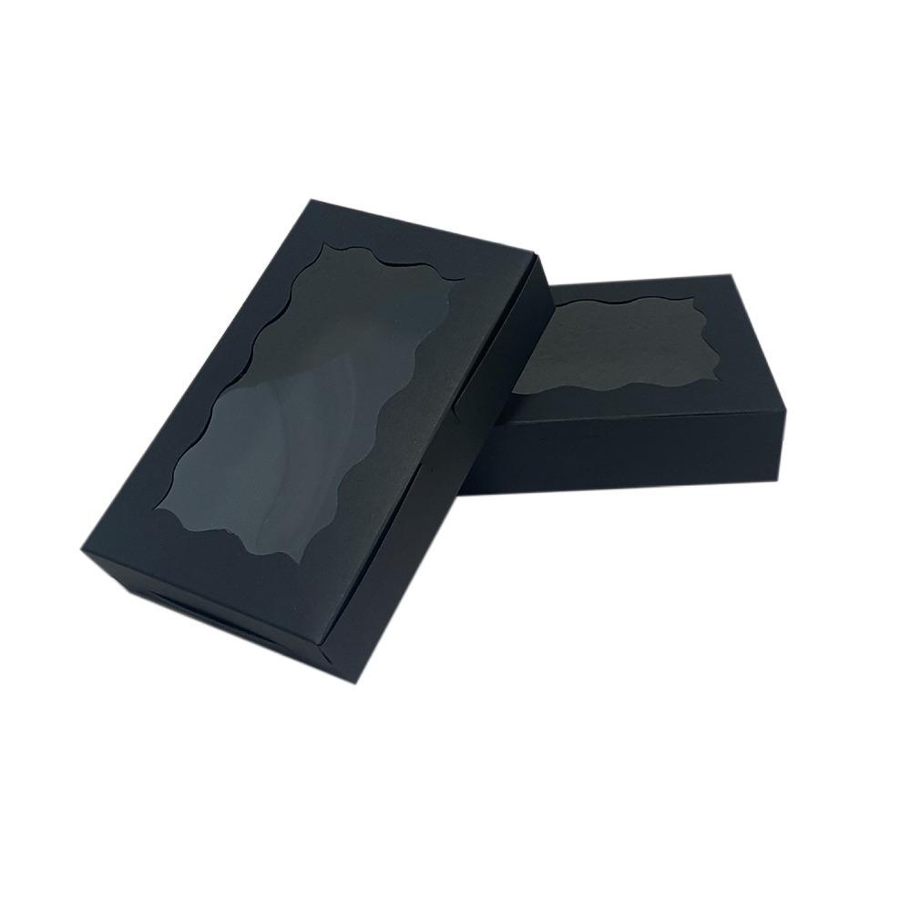 5/10 Stück Kraftpapier Kuchenboxen Rechteck Gebäck Bäckerei Cupcakes Boxen Partydeko 10pcs schwarz