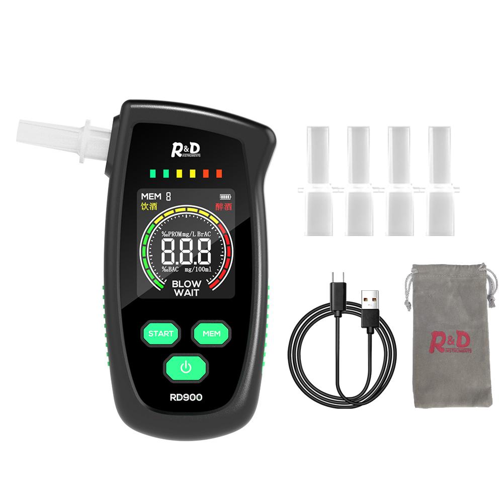 Hohe Genauigkeit Alkohol Tester Tragbare Digitale LED Display Alkoholtester USB Aufladbare Atem schwarz