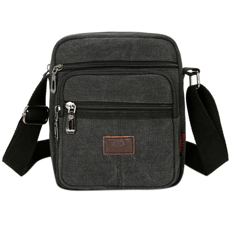 Wasserdichte Herren Umhängetasche Messenger Bags Aktentasche Retro Umhängetaschen One Size schwarz