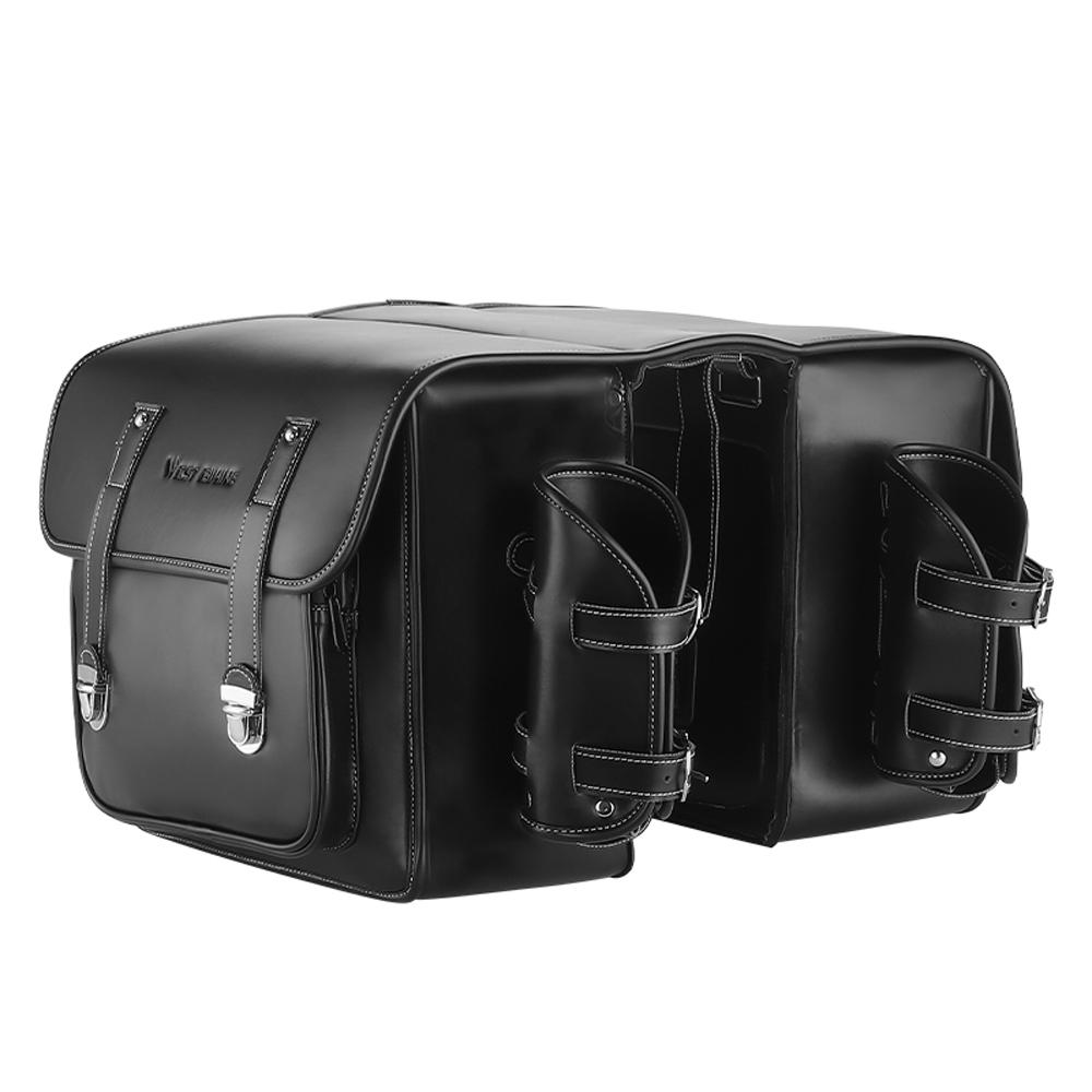Retro-Leder-Fahrrad-Rücksitztasche, große Kapazität, Fahrrad-Hecktasche, universelle Fahrradträger-Sitztaschen schwarz