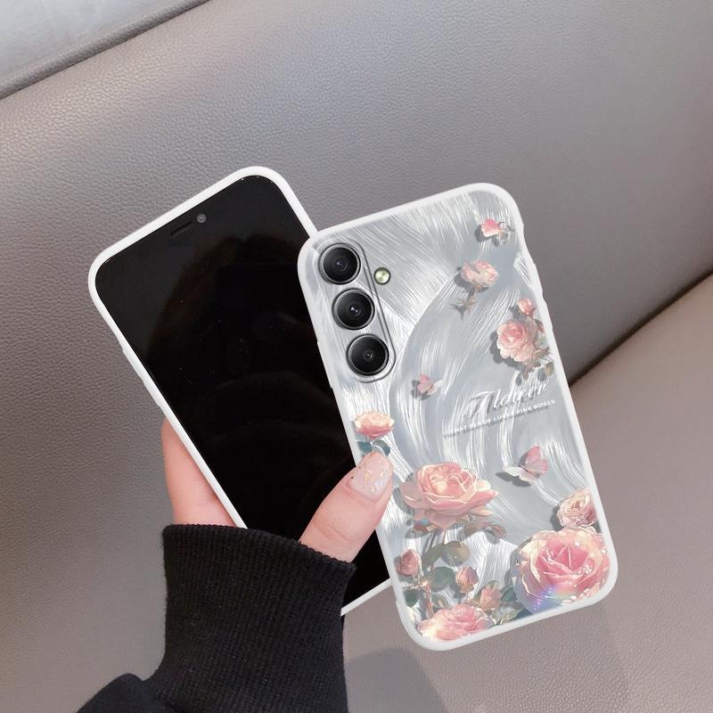 Lila Federn Hülle für iPhone Samsung A55 A35 S24 FE S25 Xiaomi Redmi Note 13 Pro 14C Huawei Honor Stoßfeste HandyStoßstange Kratzfeste Matte Hülle Samsung Galaxy Note 10 weiß