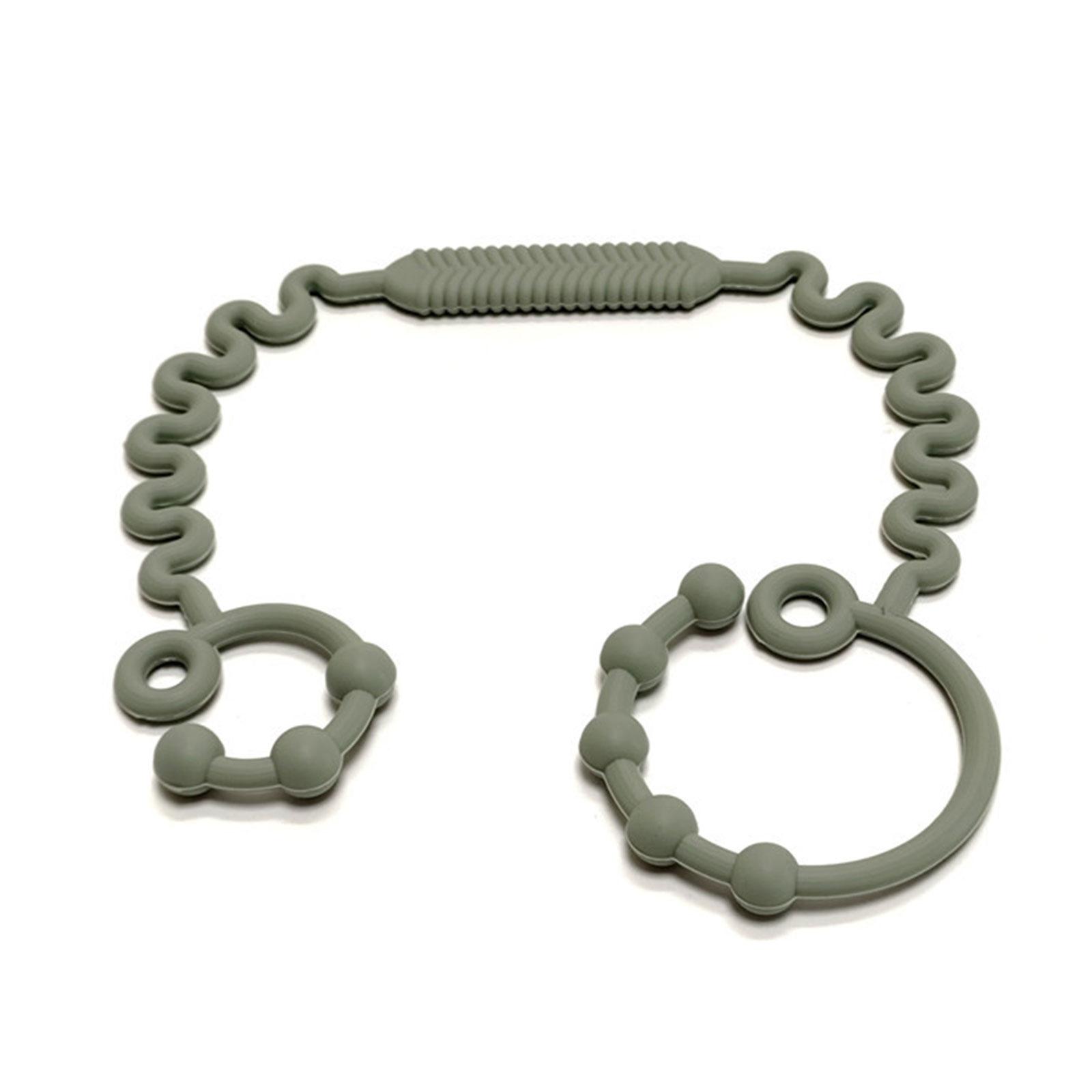 Beißring aus lebensmittelechtem Silikon, Becherfänger, Spielzeug, Sicherheitsgurte, Trinkbecherhalter, Gurt für Kinderwagen, Hochstuhl, Autositz 2