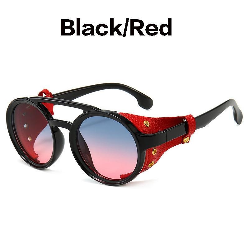 Vintage Retro Runde Sonnenbrille für Männer Frauen Punk Brille Gothic Steampunk Sonnenbrille ZPG