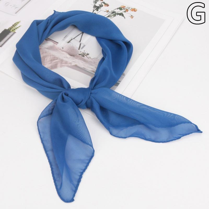 Sommer Mode Chiffon Einfarbig Schal Damen Kopf Hals Quadrat Schal Schals Weibliche Haar Krawatten Bands Halstuch Schals navy blau