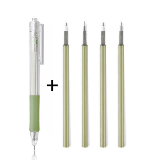 Kunst Allzweckmesser, Stift, Messer, geschnittene Aufkleber, Scrapbooking, Schneidwerkzeug, Express-Box, Messer, Schulbedarf, DIY-Bastelbedarf green set-5pcs
