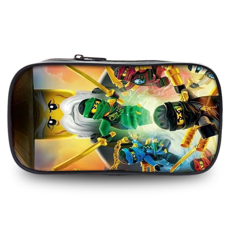 Cartoon Kinder Ninjago Federmäppchen mit leichtem Nylonmaterial für den täglichen Gebrauch himbeere