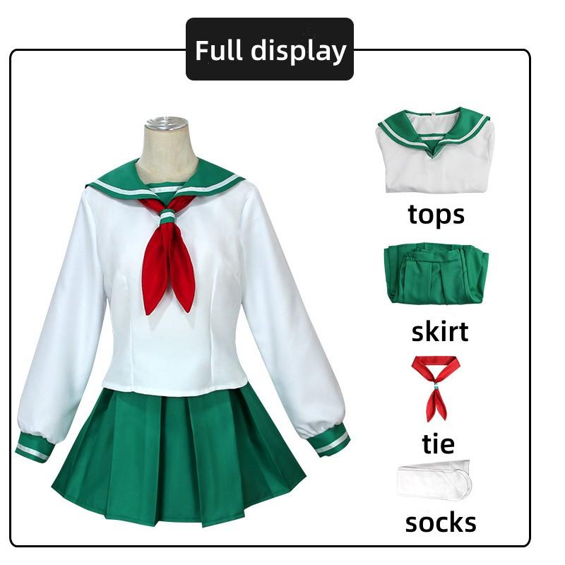 Anime Cosplay InuYasha Higurashi Kagome Frauen Mädchen Uniform Hemd Rock Anzug Halloween Karneval Erwachsene Kostüme L