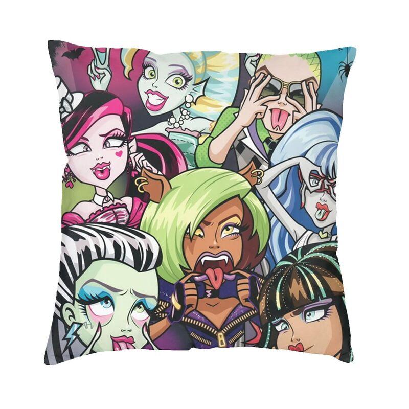 Draculaura Girl Monster High Luxus-Kissenbezüge, Heimdekoration, Cartoon-Animation, TV-Auto-Kissenbezug 30x30cm 12x12in