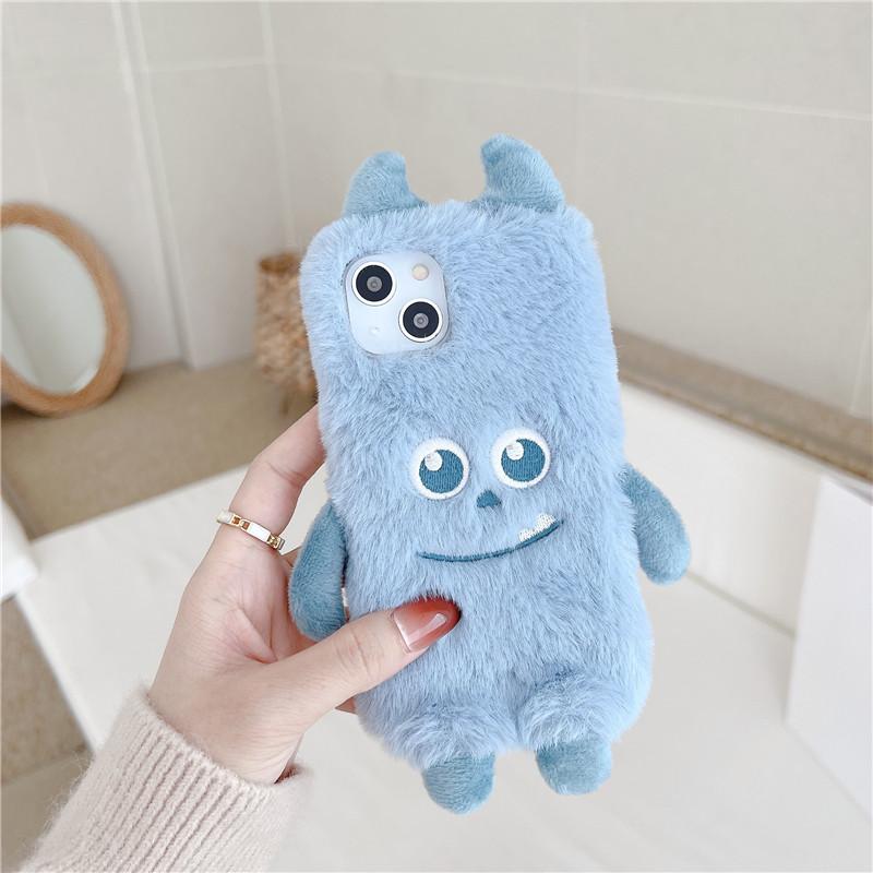 Cartoon Monster Fell Handyhülle für Samsung S23 S22 Ultra S20 S21 FE A14 A24 A34 A54 A13 A23 A33 A53 A12 A22 A32 A52 A31 A51 A71/Redmi Note12 11 10s samsung A71 4G blau