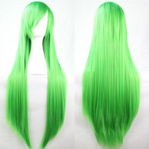 Frauen 80 cm lange gerade Perücken Mode Cosplay Kostüm Anime Haar Party volle Perücken