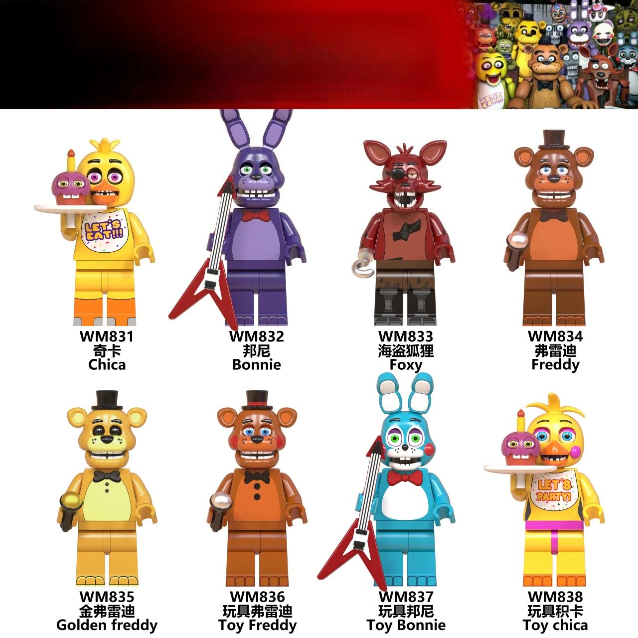 8 Stück FNAF Actionfiguren Spielzeug Als Fünf Nächte Ornamente Zusammengebautes Spielzeug DIY Modell Spiel Zubehör Kindergeburtstag Schöne Geschenke