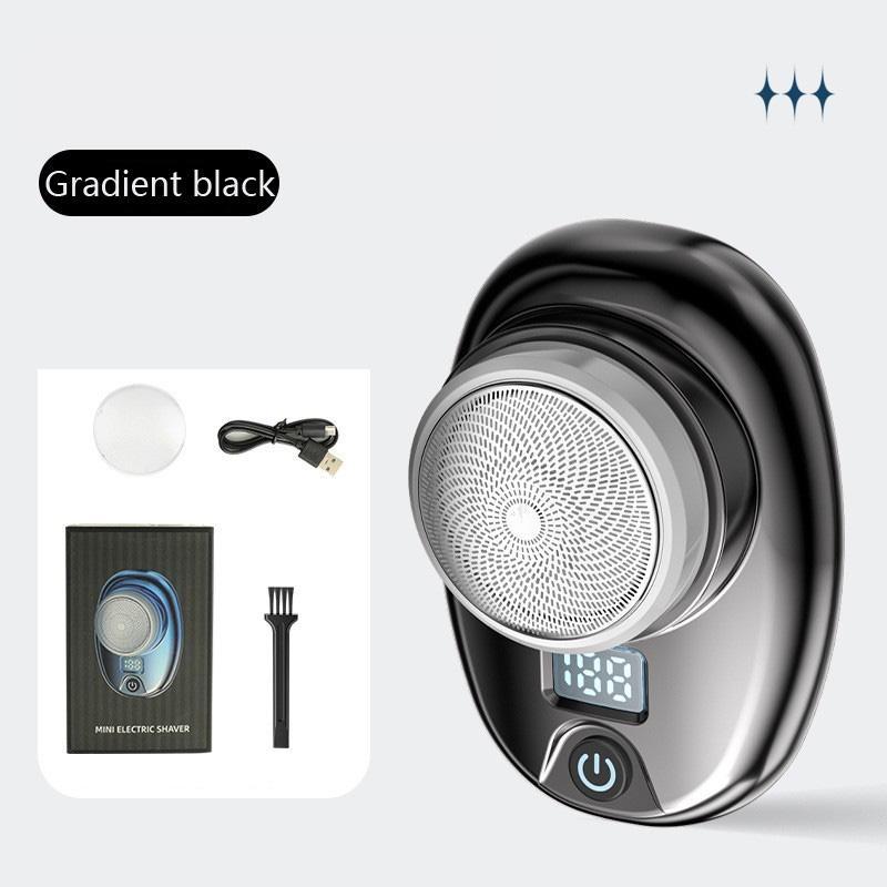 Mini-Rasierer, tragbarer Elektrorasierer, Upgrade mit LCD-Bildschirm, Mini-Elektrorasierer für Männer, Ein-Knopf-Bedienung, USB-Mini-Rasierer-Aufladung geeignet LED Digital display schwarz