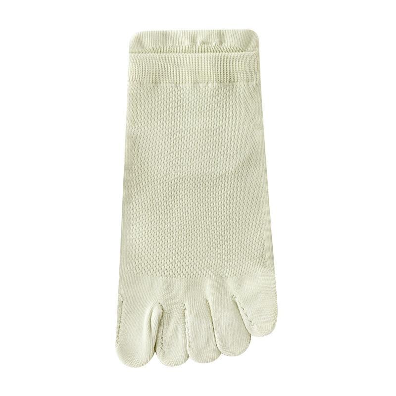 Fünf-Zehen-Socken, Dünne Zehensocken aus reiner Baumwolle mit Mesh, Atmungsaktive und geruchsfreie Zehensocken, Socken gegen Fußpilz 1 pair hellgrüne