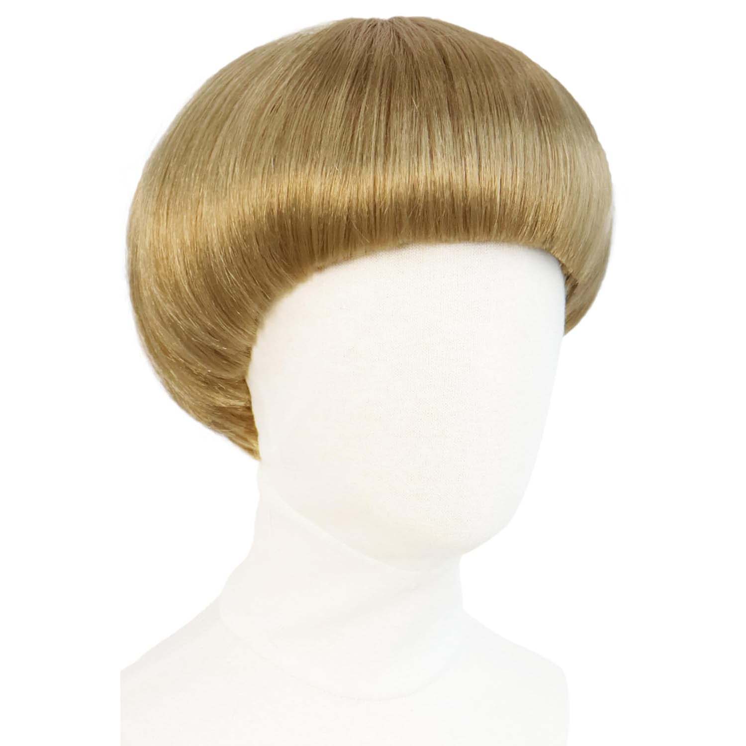 Synthetische kurze braune Pilz-Cosplay-Perücke für Herren, Schüsselhaarschnitt, Anime Retro-Perücke, Geeignet für Filme, Party, Mehrfarbige Perücke