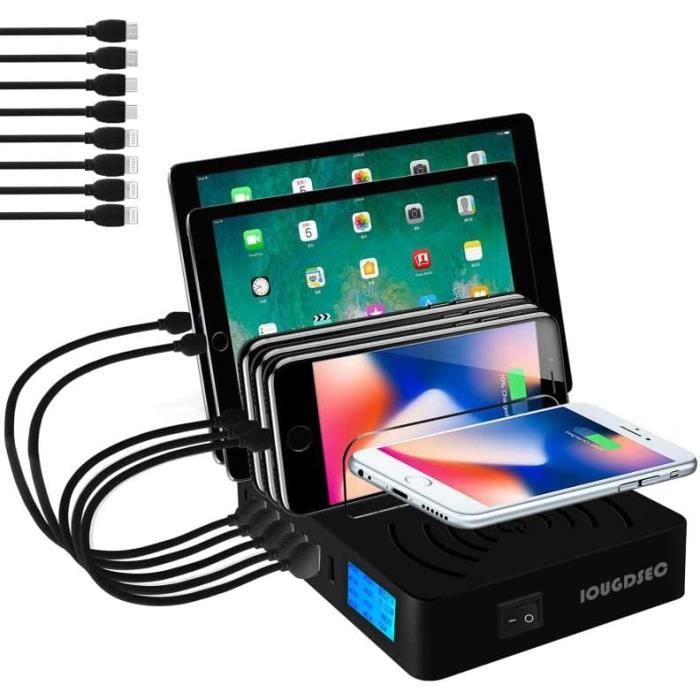 Station de Charge sans Fil 9 en 1 - IOUGDSEC - Charge Rapide - Écran LCD - Protection Securité schwarz